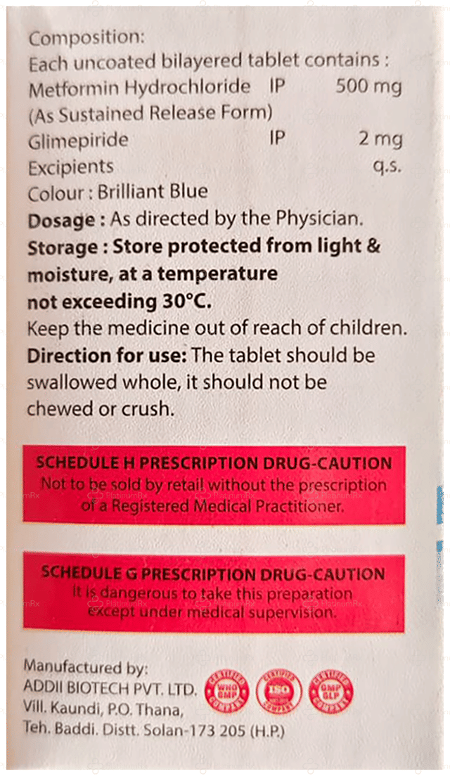 Metview G 2/500mg Tablet SR 10s