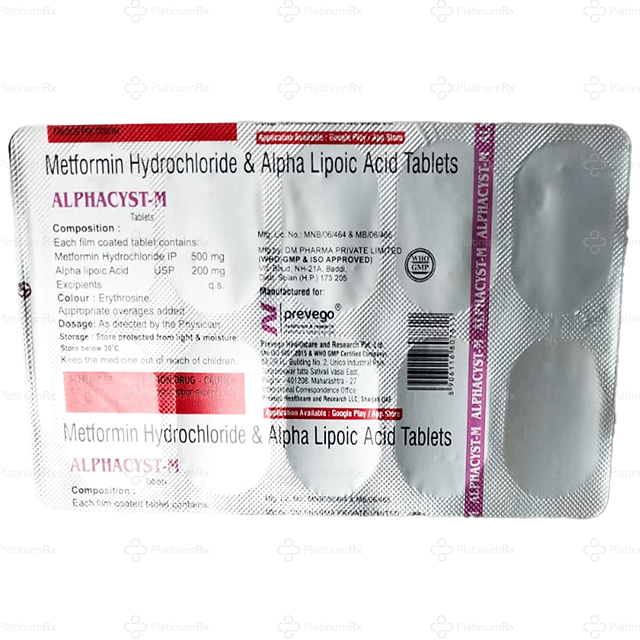 Alphacyst M 200/500mg Tablet 10s