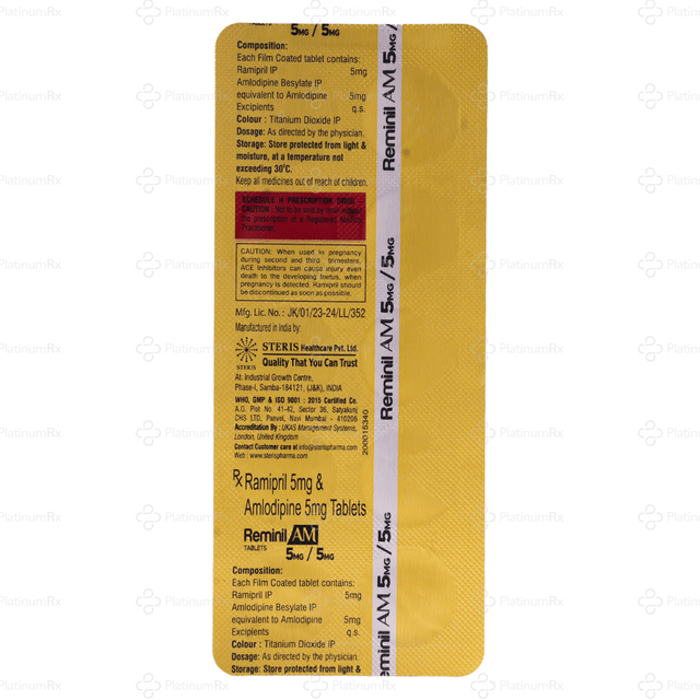 Reminil AM 5mg/5mg Tablet 10s