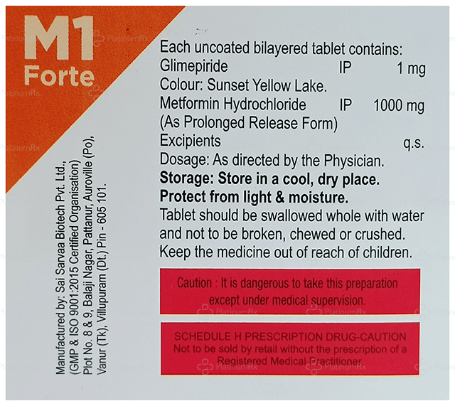 Curglim M 1/1000mg Forte Tablet PR 10s