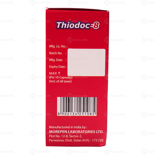 Thiodoc 8mg Capsule 10s