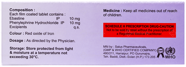 Ebafyn 10/10mg Tablet 10s