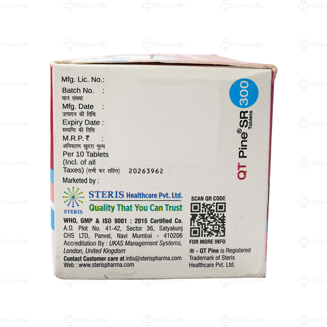 Qt-Pine 300mg SR Tablet 10s