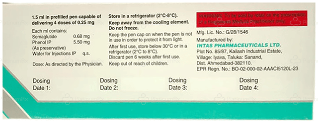 Semaneo 0.25mg Injection Combipack 1s