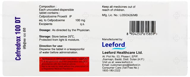Cefredrox 100mg Tablet DT 10s
