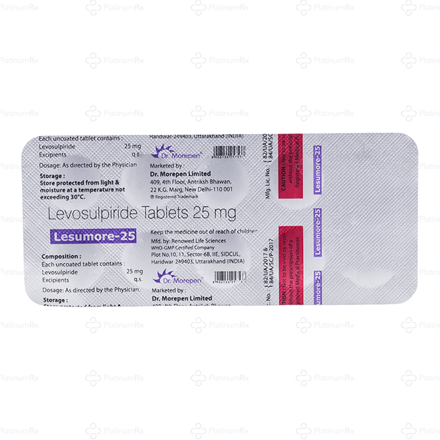 Lesumore 25mg Tablet 10s