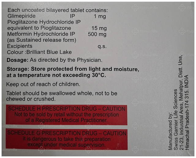 Diagift PM 1/500/15mg Tablet SR 15s