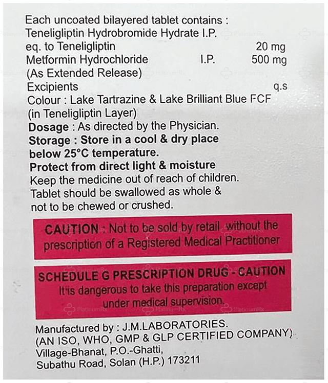 Teneverge M 500/20mg Tablet ER 10s