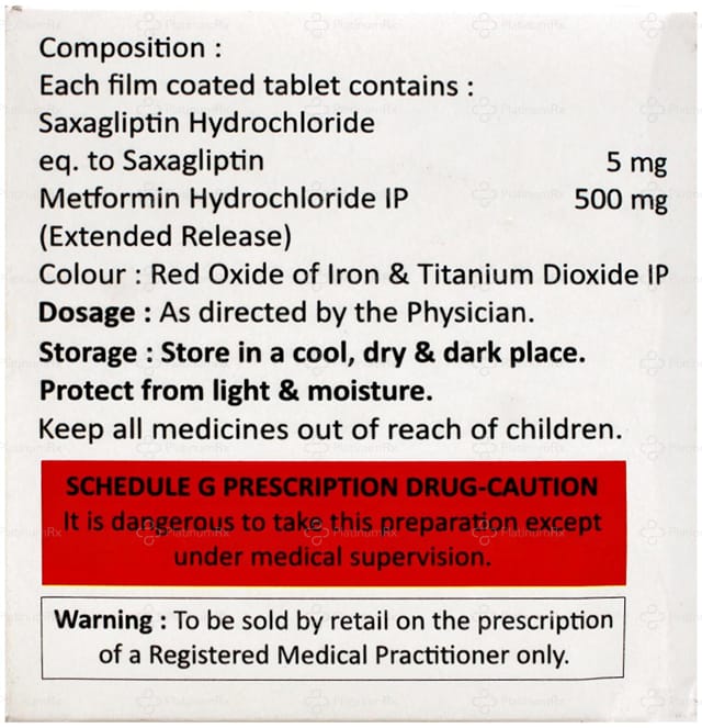 Zaxaglit M 5/500mg Tablet ER 10s