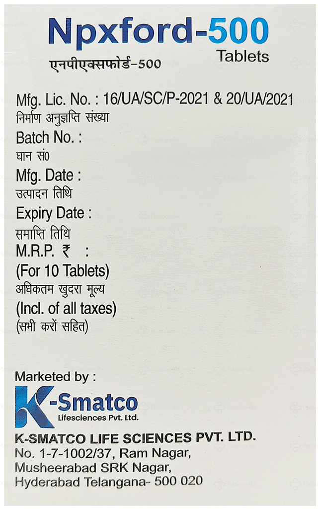 Npxford 10/500mg Tablet 10s