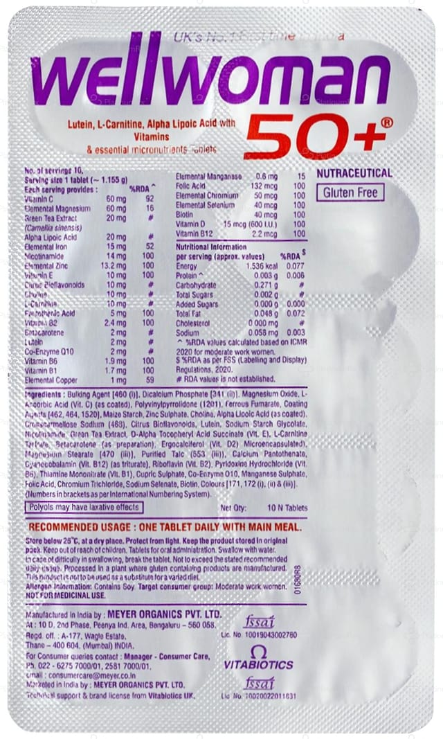 Wellwoman 50 Plus Health Supplement for Women Tablet 10s