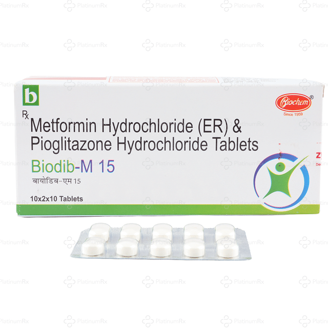 Biodib M 15/500mg Tablet ER 10s