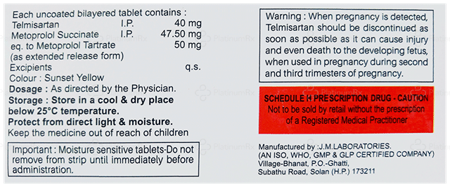 Telcart Beta 47.5/40mg Tablet ER 10s