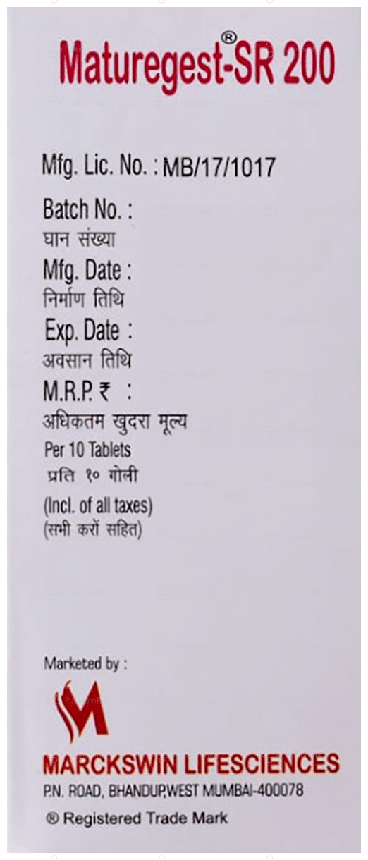 Maturegest 200mg Tablet SR 10s