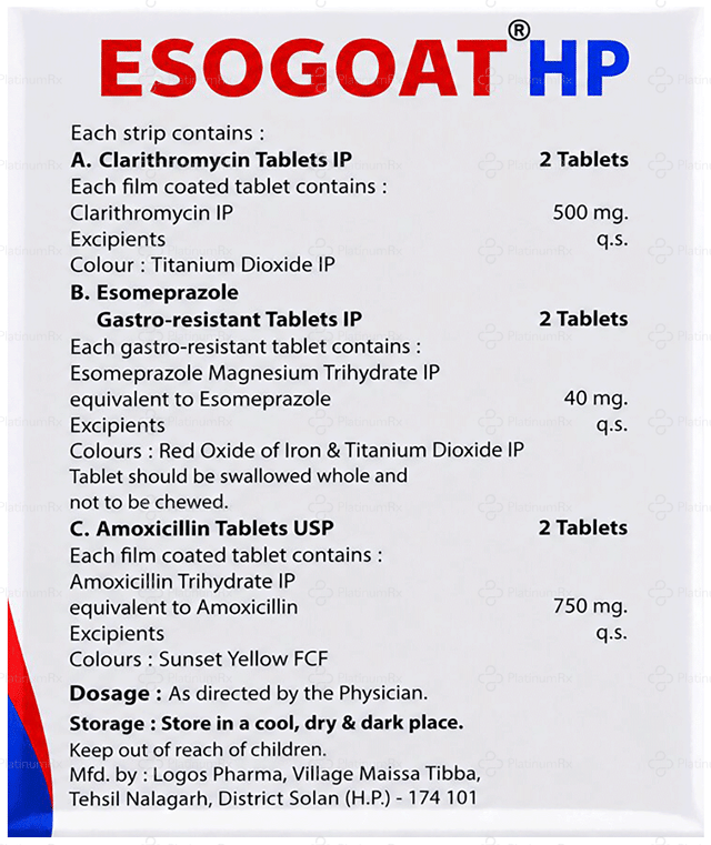 Esogoat HP 750/500/40mg Tablet 6s
