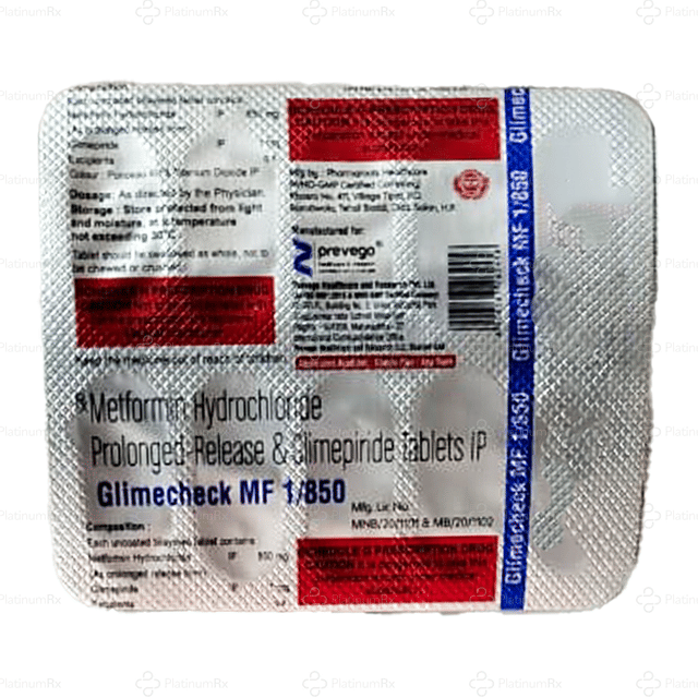 Glimecheck Mf 1/850 Tablet SR 10s