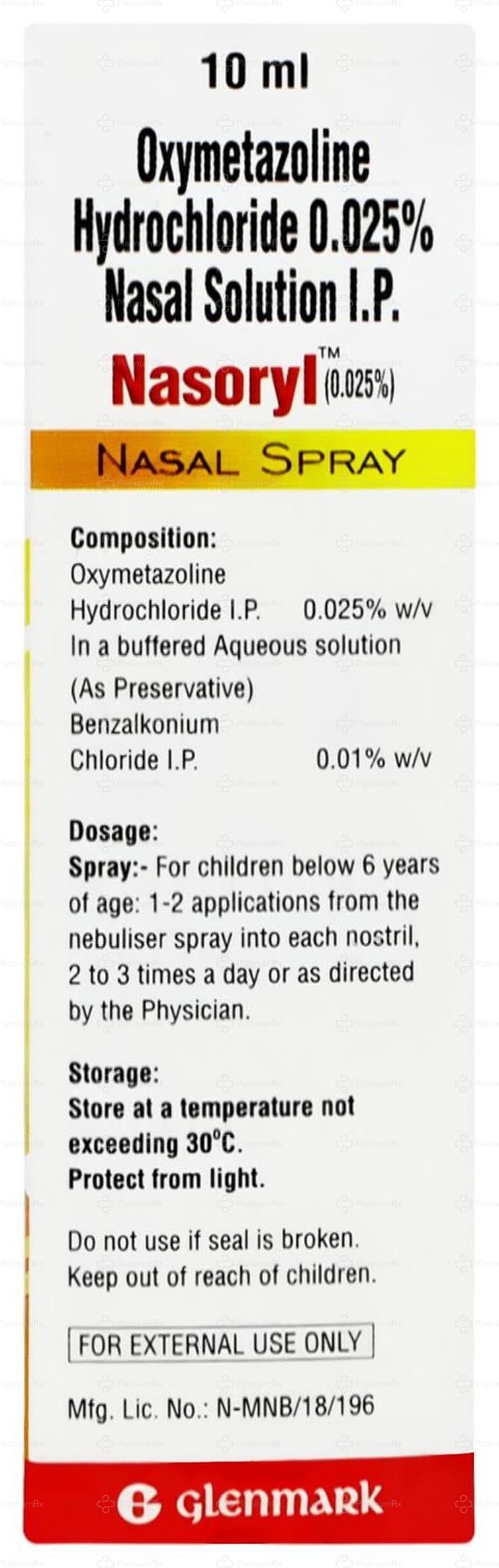 Nasoryl Junior 0.025% Nasal Drop 10ml