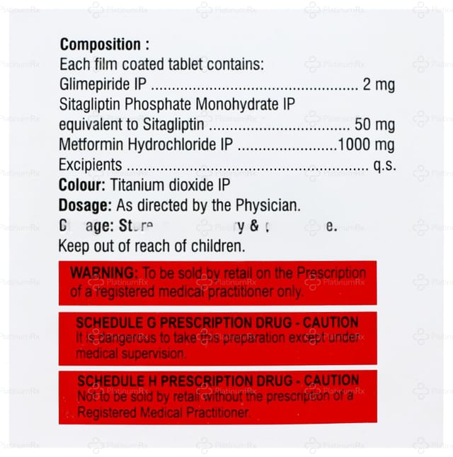 Sitagliptin GM 2/1000/50mg Tablet 10s