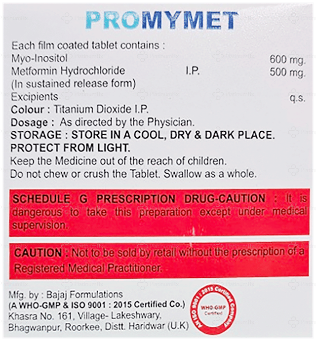 Promymet 500/600mg Tablet SR 10s