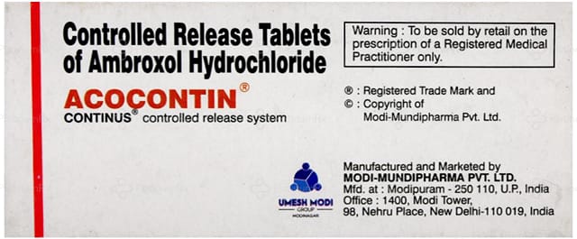 Acocontin 75mg Tablet CR 10s