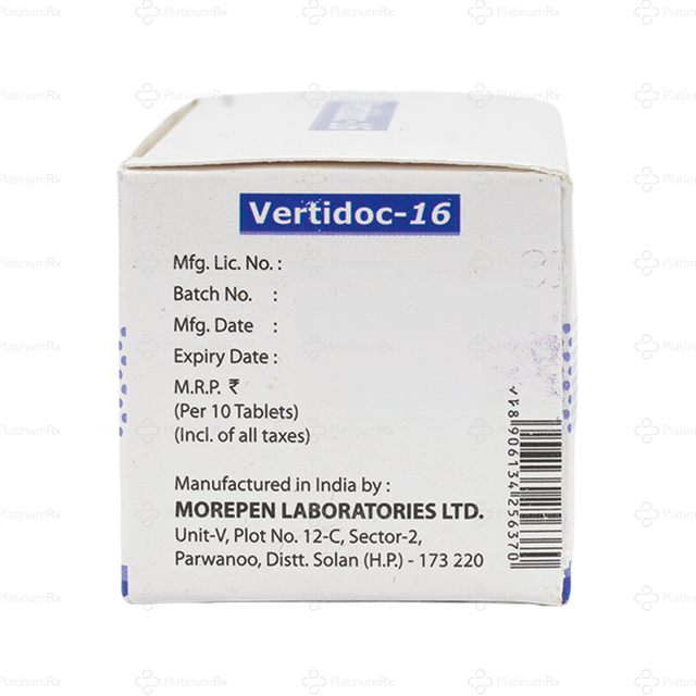 Vertidoc 16mg Tablet 10s