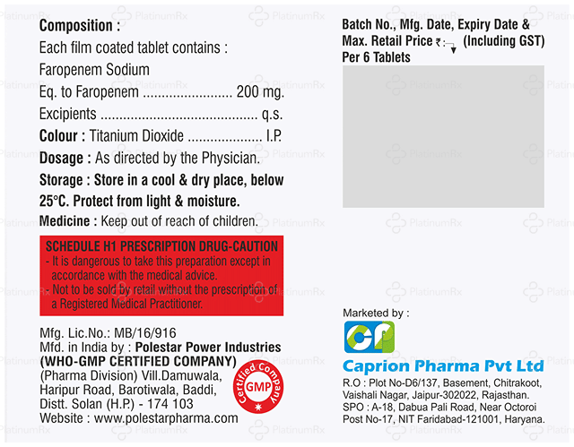 Farocap 200mg Tablet 6s