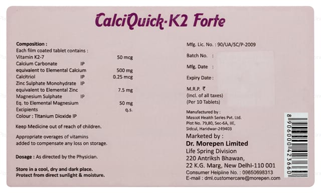 Calciquick K2 Forte Tablet 10s