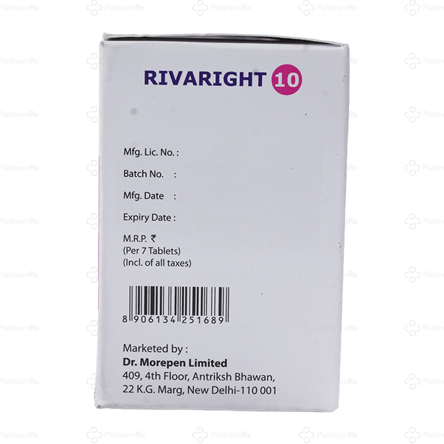 Rivaright 10mg Tablet 7s