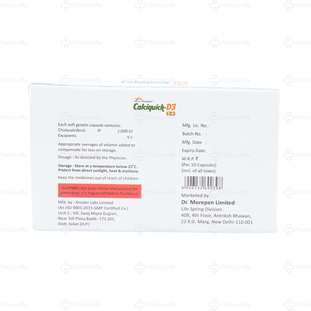 Calciquick D3 2k Capsule 10s