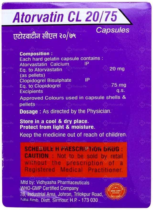 Atorvatin CL 20/75mg Capsule 15s
