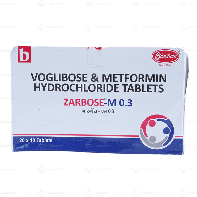 Zarbose M 500/0.3mg Tablet 10s