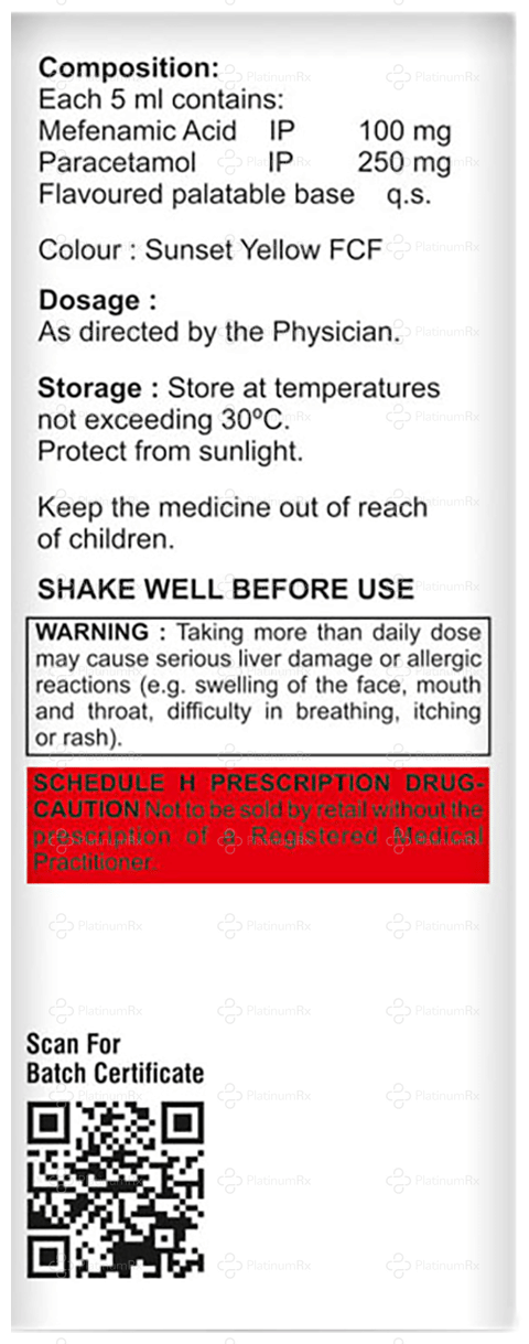 Mefheal P DS 100/250mg Mango Oral Suspension 60ml