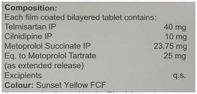 Telnexa LNBeta 10/25/40mg Tablet ER 15s