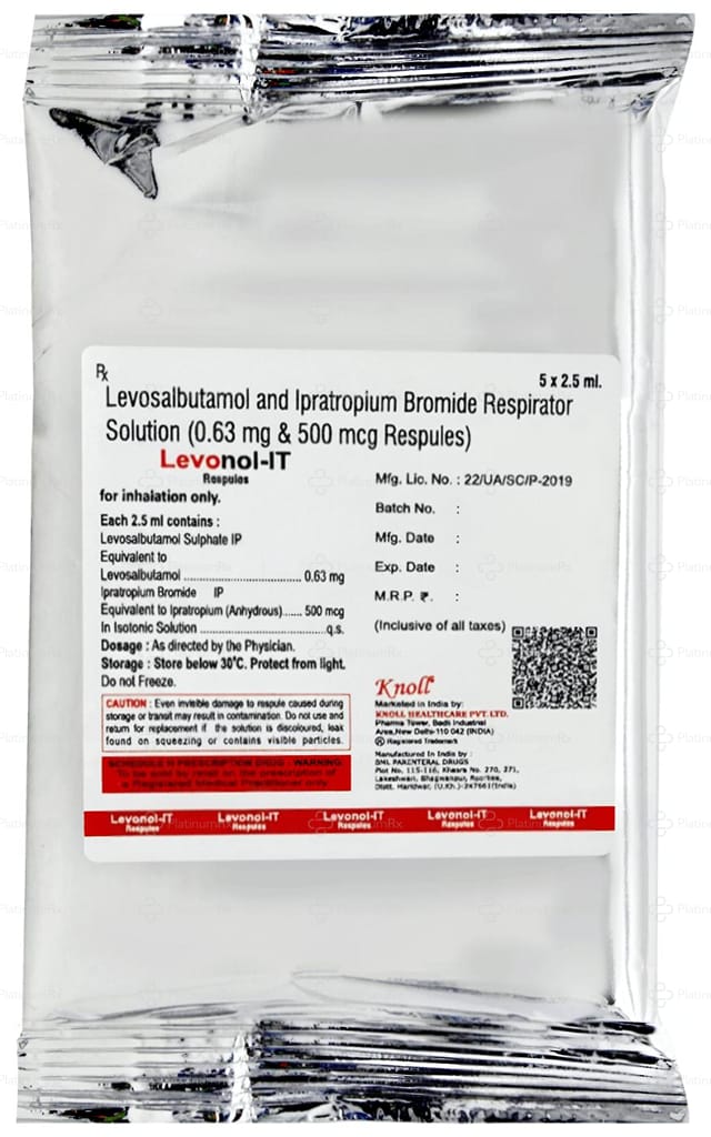 Levonol IT 500mcg/0.63mg Respules 5X2.5ml
