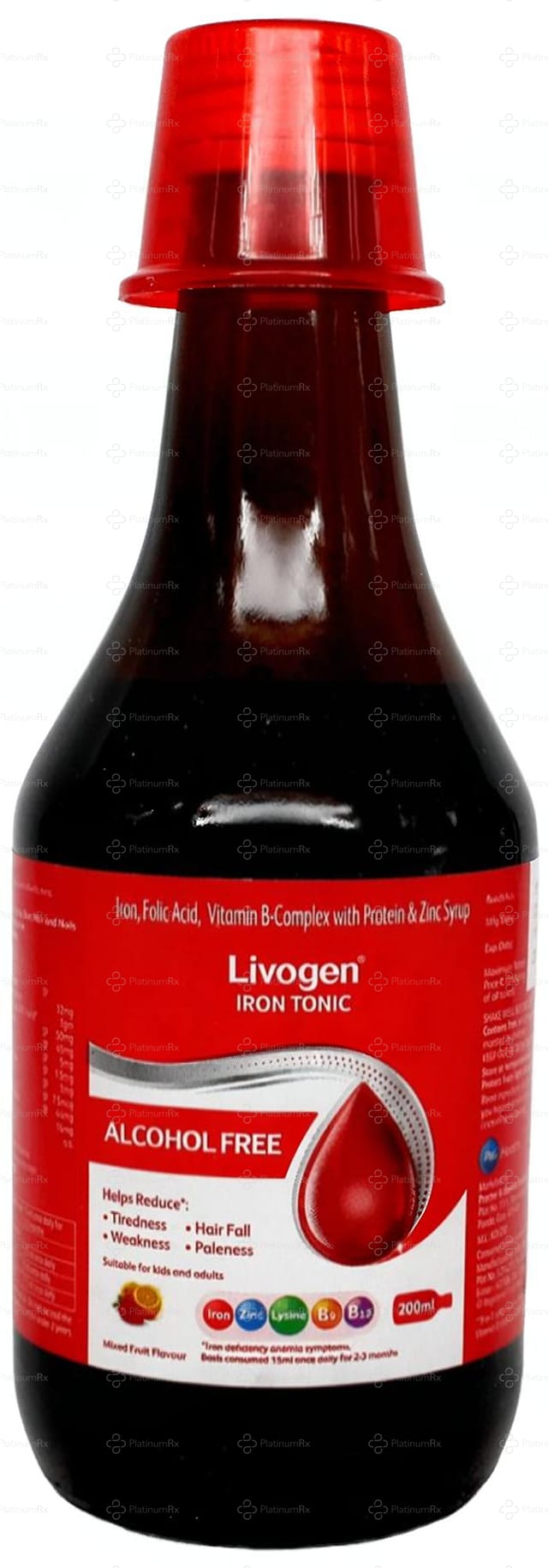 Livogen Iron Tonic Mixed Fruit Flavour Syrup 200ml