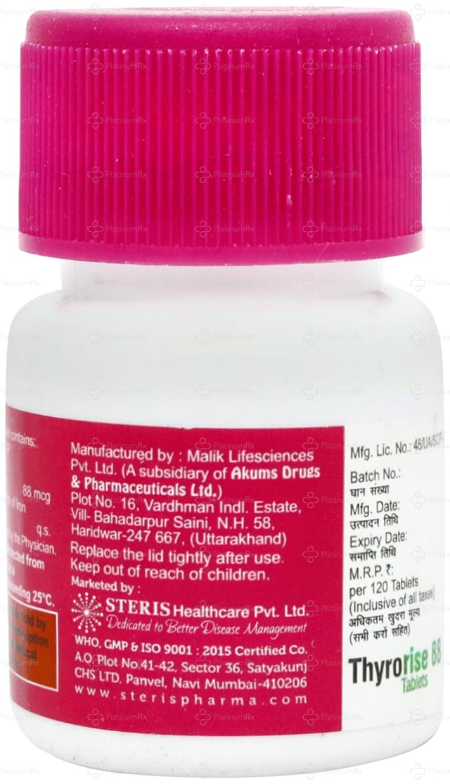 Thyrorise 88mcg Tablet 120
