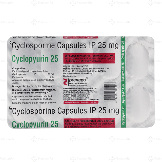 Cyclopyurin 25mg Capsule 10s