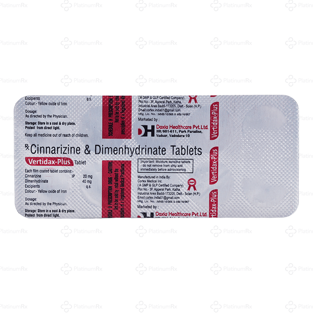 Vertidax Plus 20/40mg Tablet 10s