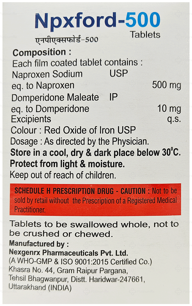 Npxford 10/500mg Tablet 10s