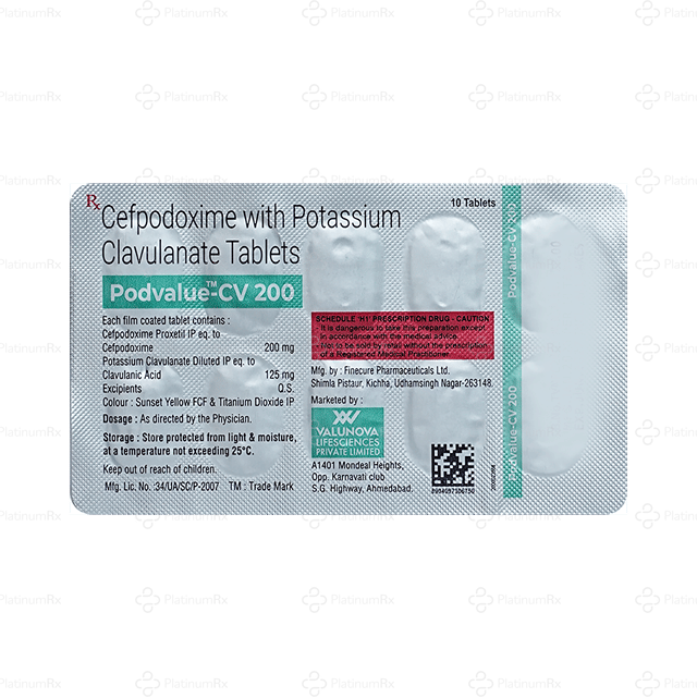 Podvalue CV 200/125mg Tablet 10s