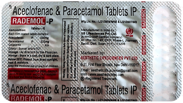 Rademol P 100/325mg Tablet 10s