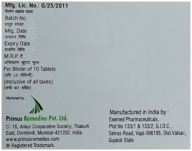 Glipcrin EM 25/1000/100mg Tablet ER 10s