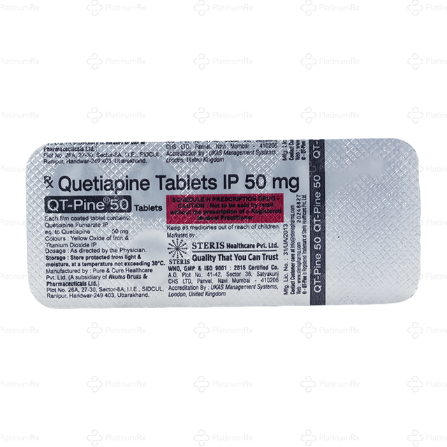 QT Pine 50mg Tablet 10s