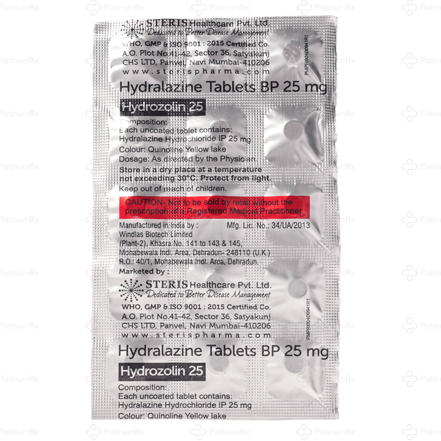 Hydrozolin 25mg Tablet 15s