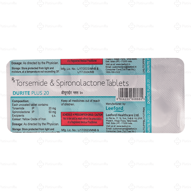 Durite plus 50/20mg Tablet 10s
