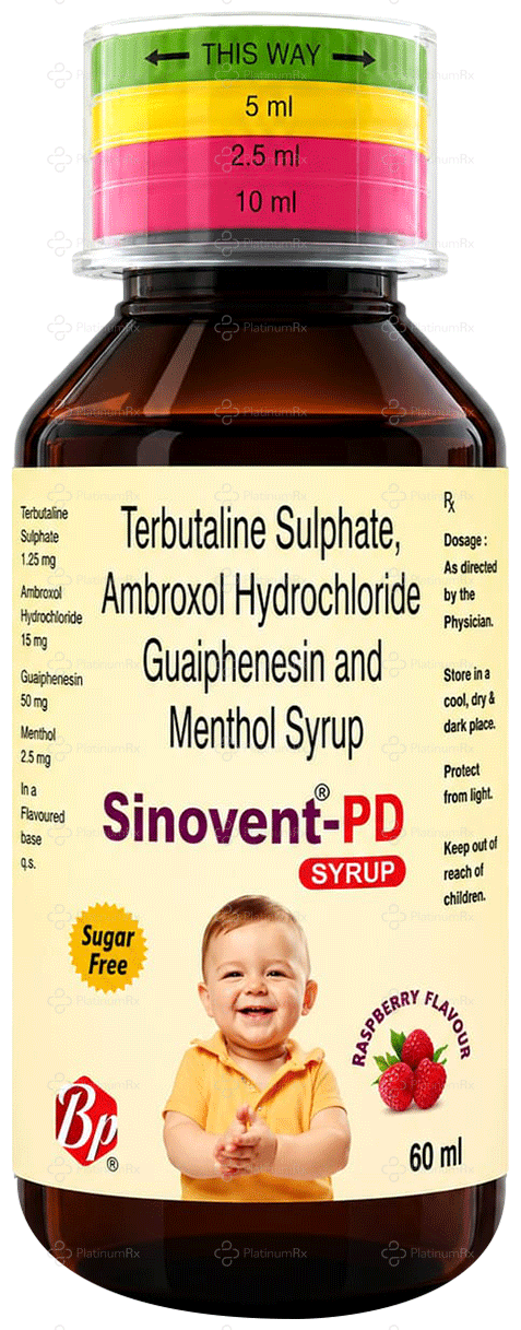 Sinovent PD Raspberry Sugar Free Syrup 60ml