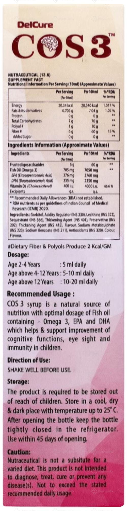 Cos3 Syrup 200ml