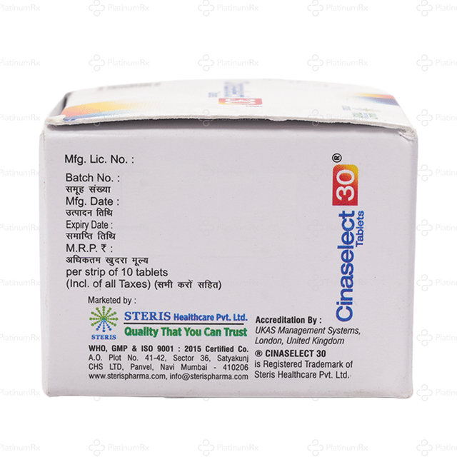 Cinaselect 30mg Tablet 10s