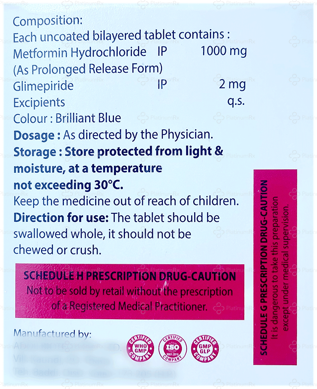 Edgly M 2/1000mg Forte Tablet PR 15s