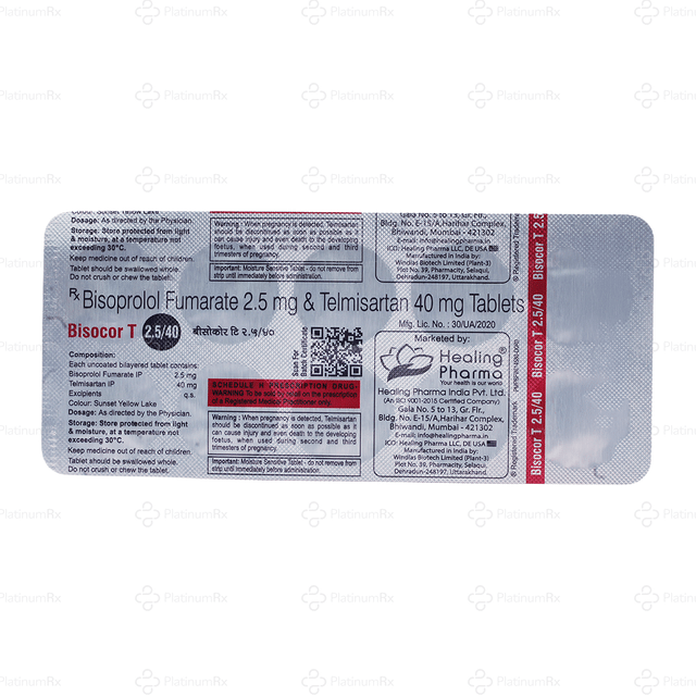 Bisocor T 2.5 /40mg Tablet 10s